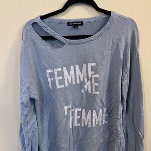 INC International Concepts Light Blue Femme Sweatshirt